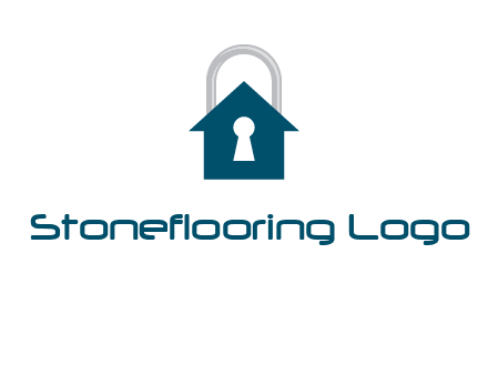 keyhole inside house in lock logo