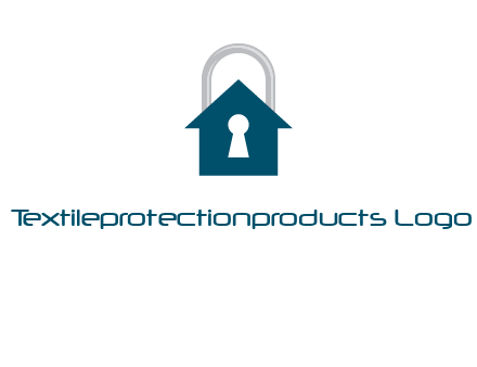 keyhole inside house in lock logo