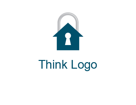keyhole inside house in lock logo