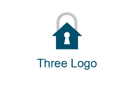 keyhole inside house in lock logo