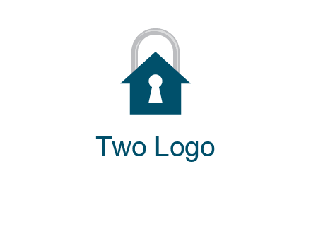 keyhole inside house in lock logo