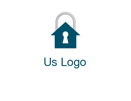 keyhole inside house in lock logo
