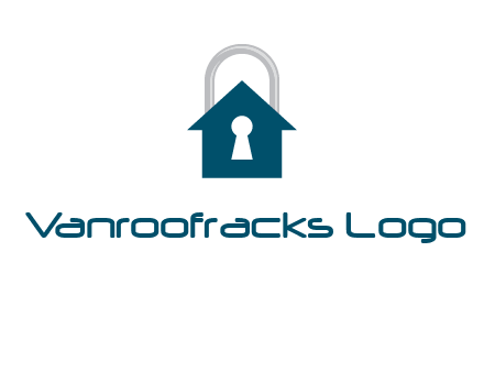 keyhole inside house in lock logo