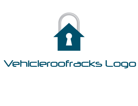 keyhole inside house in lock logo