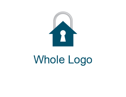 keyhole inside house in lock logo