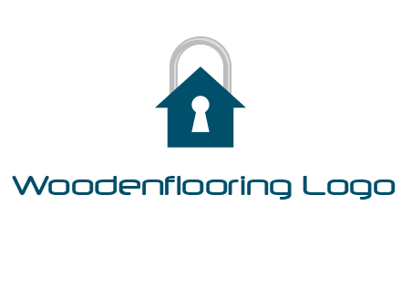 keyhole inside house in lock logo