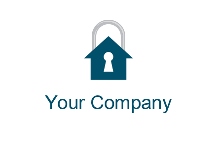 keyhole inside house in lock logo