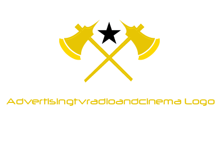 crossed battle axes with star logo