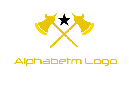 crossed battle axes with star logo
