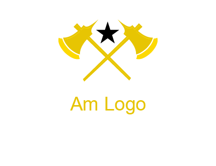 crossed battle axes with star logo