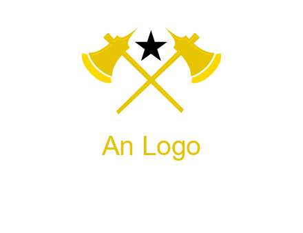 crossed battle axes with star logo