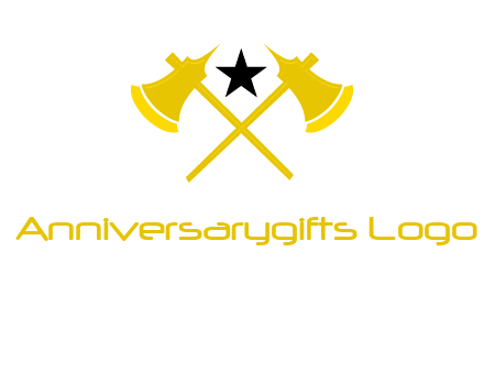 crossed battle axes with star logo