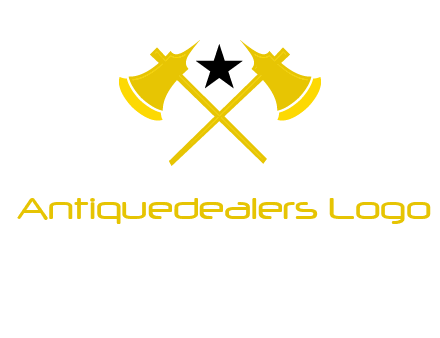 crossed battle axes with star logo