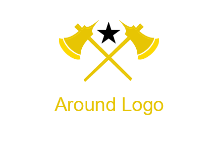 crossed battle axes with star logo