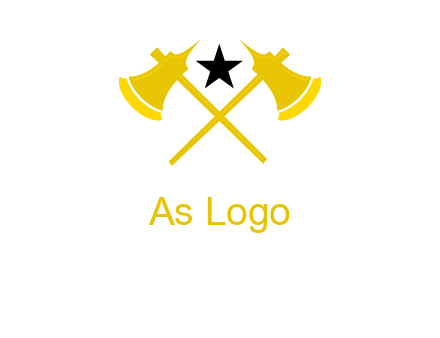 crossed battle axes with star logo