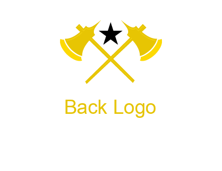 crossed battle axes with star logo
