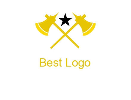 crossed battle axes with star logo