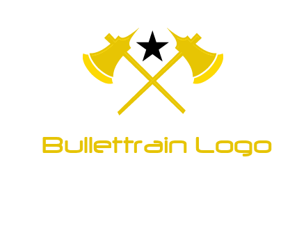 crossed battle axes with star logo