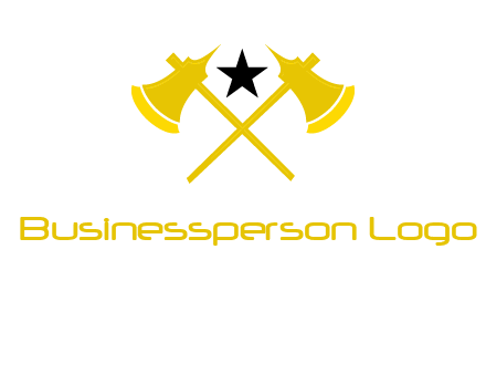 crossed battle axes with star logo
