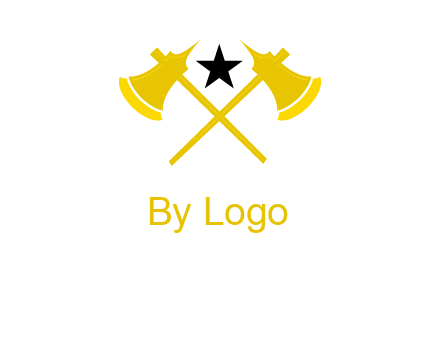 crossed battle axes with star logo
