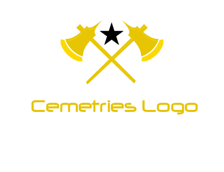 crossed battle axes with star logo