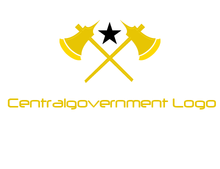 crossed battle axes with star logo