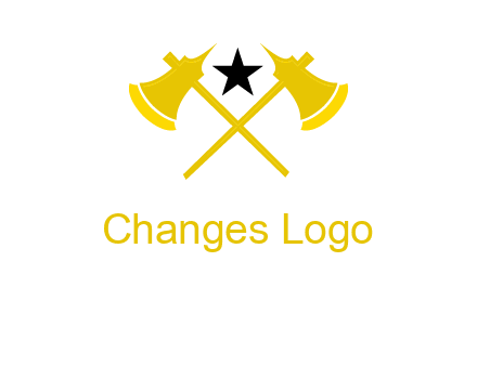 crossed battle axes with star logo
