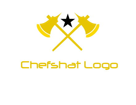 crossed battle axes with star logo
