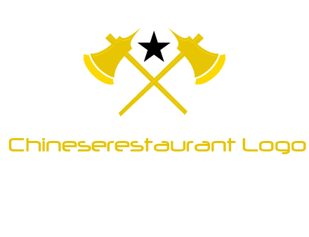 crossed battle axes with star logo