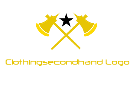crossed battle axes with star logo