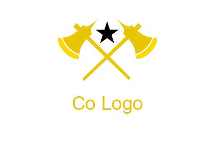 crossed battle axes with star logo