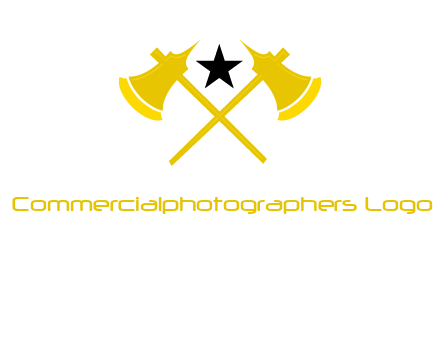 crossed battle axes with star logo
