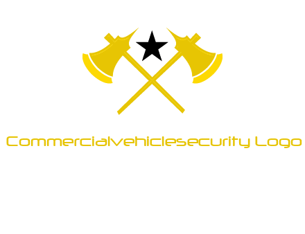 crossed battle axes with star logo