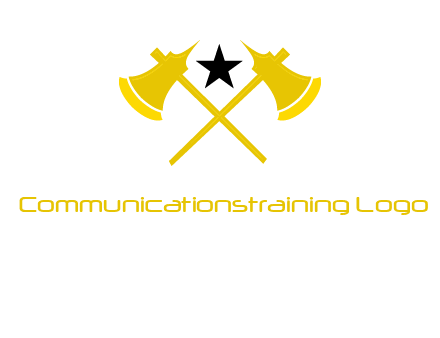 crossed battle axes with star logo