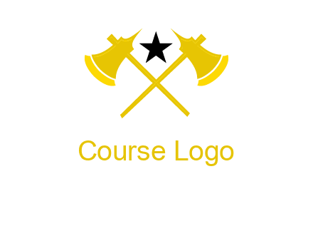 crossed battle axes with star logo