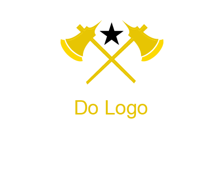 crossed battle axes with star logo