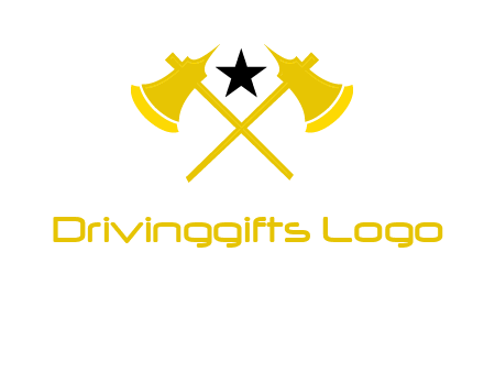crossed battle axes with star logo