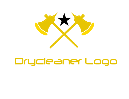 crossed battle axes with star logo