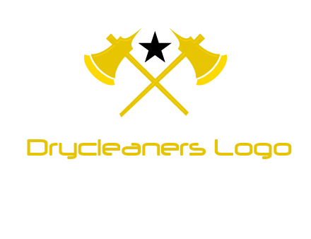 crossed battle axes with star logo