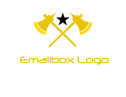 crossed battle axes with star logo