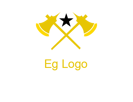 crossed battle axes with star logo