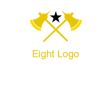 crossed battle axes with star logo