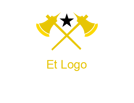 crossed battle axes with star logo