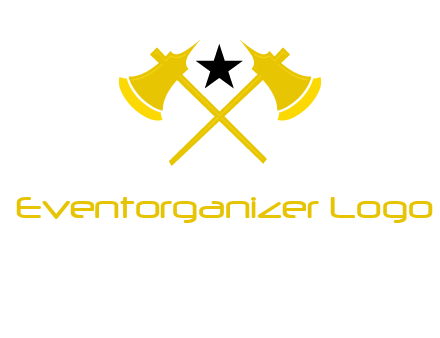 crossed battle axes with star logo