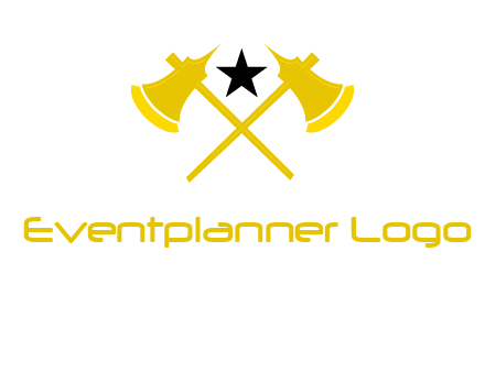 crossed battle axes with star logo