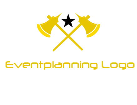 crossed battle axes with star logo