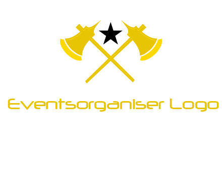 crossed battle axes with star logo