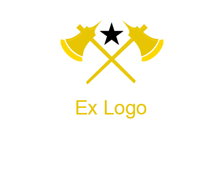 crossed battle axes with star logo