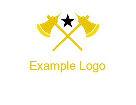 crossed battle axes with star logo