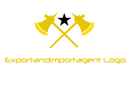 crossed battle axes with star logo